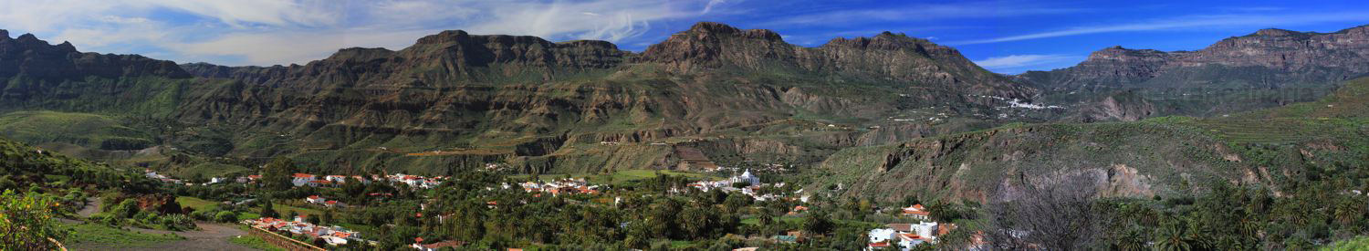 Panoramafoto Santa Lucia, San Bartolome im südlichen Zentrum von Gran Canaria