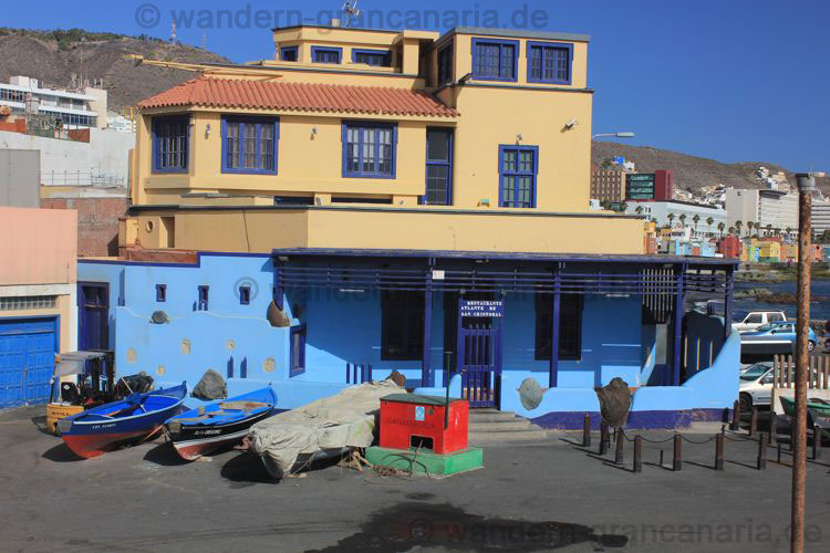 Fischrestaurant im Hafen von San Cristobal, Las Palmas