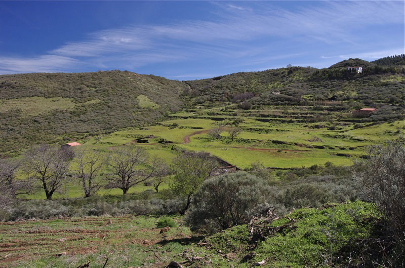 Aufgelassene Felder im oberen Bereich des Tales de la Mina